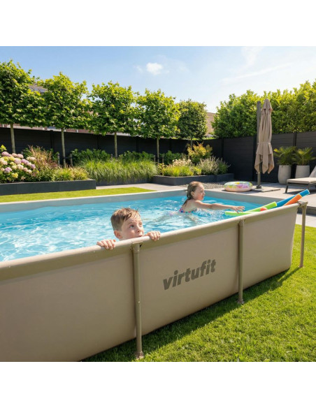 Virtufit prostokątny basen 260 x 180 cm z pompą filtrującą beżowy