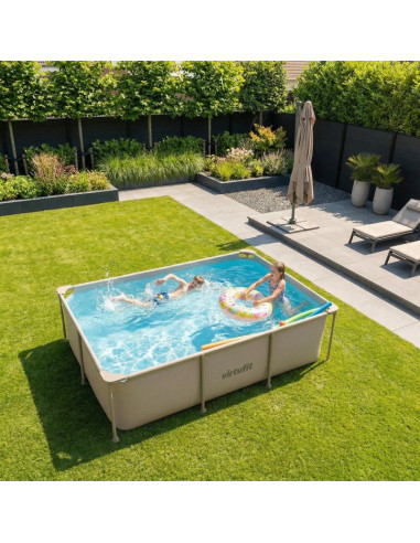 Virtufit prostokątny basen 260 x 180 cm z pompą filtrującą beżowy