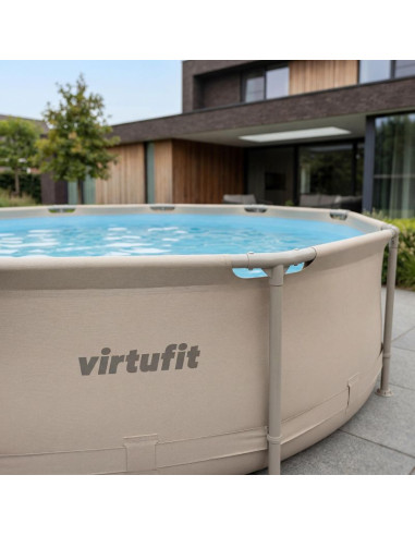 Virtufit okrągły basen 244 cm z pompą filtrującą beżowy