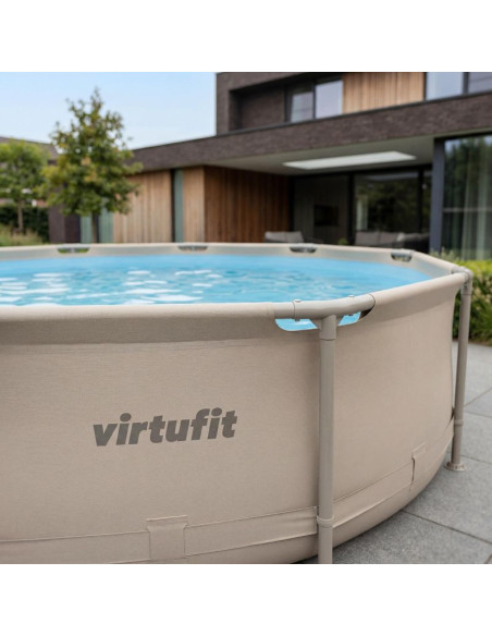 Virtufit okrągły basen 244 cm z pompą filtrującą beżowy