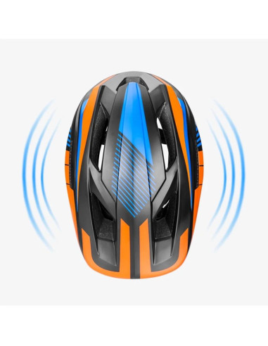 Kask rowerowy rockbros tt-32sobl-m dziecięcy z odpinaną szczęką rozmiar m - czarno-pomarańczowy
