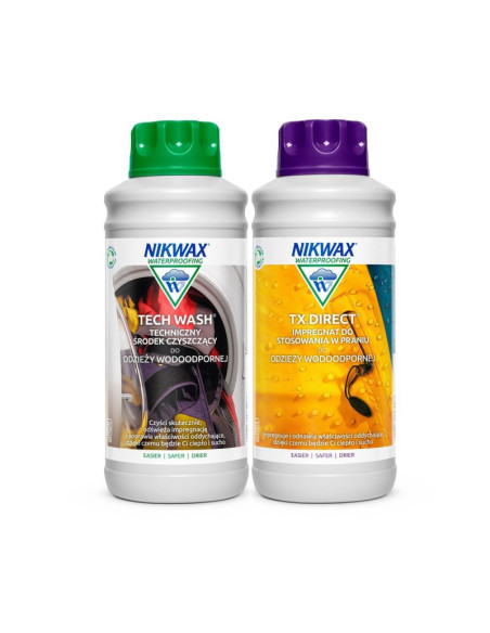 Pielęgnacyjny zestaw piąrący nikwax twin tech wash 1l + tx direct 1l - 0137p01