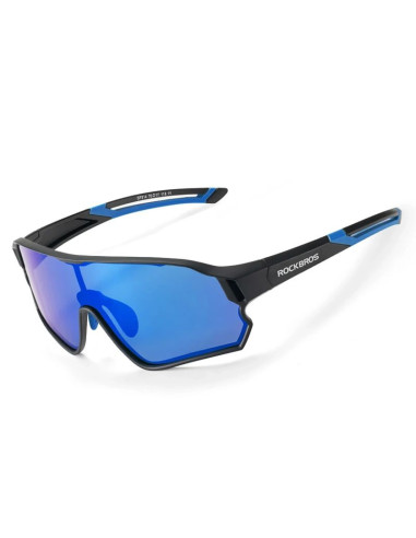 Okulary rowerowe rockbros 14110009001 polaryzacyjne dla dzieci 8-14 lat - czarno-niebieskie