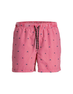 Jack&jones męskie kąpielówki jwharuba swim prints shorts 12206537 true red stripes