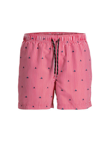 Jack&jones męskie kąpielówki jwharuba swim prints shorts 12206537 true red stripes