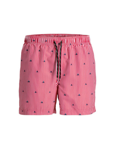 Jack&jones męskie kąpielówki jwharuba swim prints shorts 12206537 true red stripes