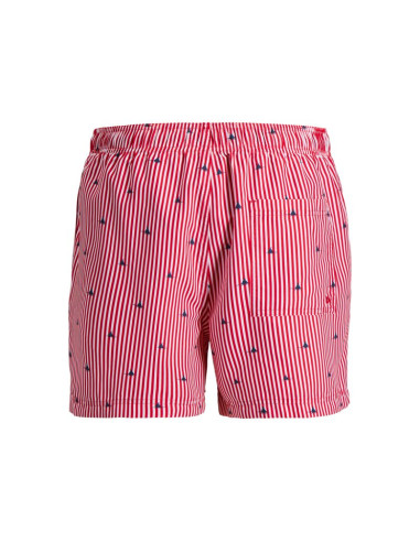 Jack&jones męskie kąpielówki jwharuba swim prints shorts 12206537 true red stripes