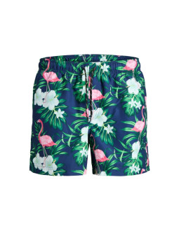 Jack&jones męskie kąpielówki jwharuba swim prints shorts 12206537 navy blazer flamingo