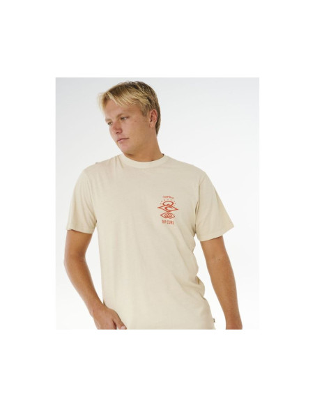 Koszulka męska rip curl search icon tee beżowa