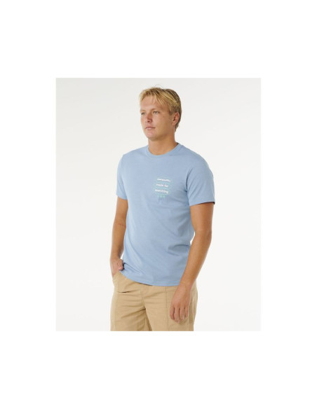 Koszulka męska rip curl vaporcool search 3 stacks tee niebieska