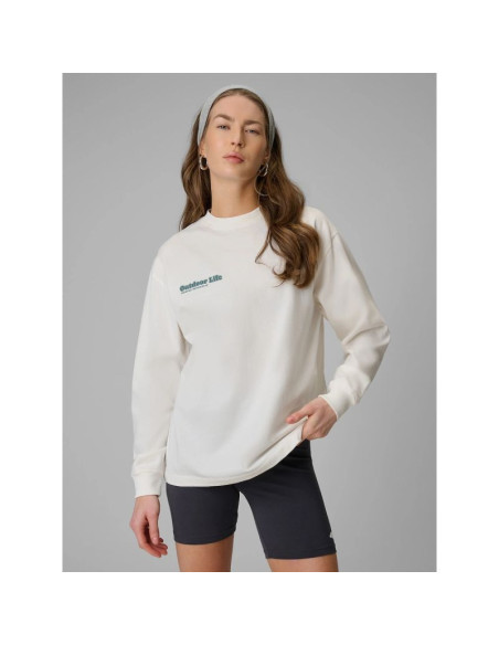 Longsleeve regular z nadrukiem damski 4f 4frss26tswsf2834-11s