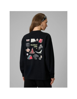 Longsleeve regular z nadrukiem damski 4f 4frss26tswsf2834-20s 2