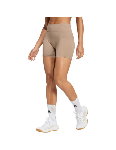 Spodenki damskie adidas workout essentials 4 inch beżowe jx3926