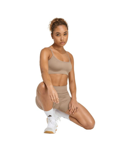 Spodenki damskie adidas workout essentials 4 inch beżowe jx3926