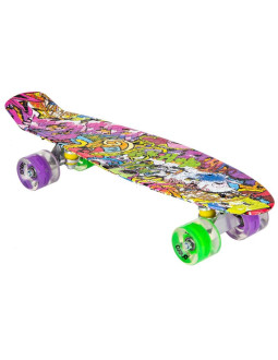 Deskorolka plastikowa 22 cale enero graffiti led 1030852 2