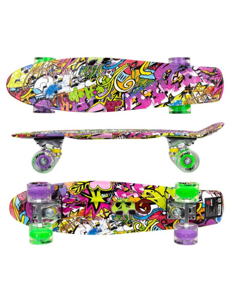 Deskorolka plastikowa 22 cale enero graffiti led 1030852