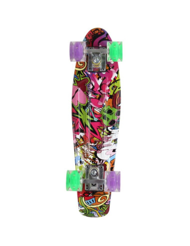 Deskorolka plastikowa 22 cale enero graffiti led 1030852