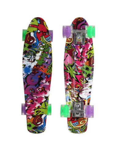Deskorolka plastikowa 22 cale enero graffiti led 1030852