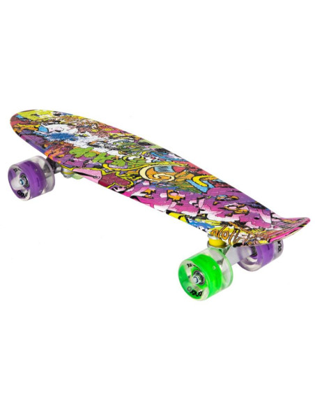 Deskorolka plastikowa 22 cale enero graffiti led 1030852