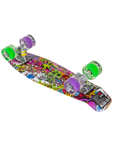 Deskorolka plastikowa 22 cale enero graffiti led 1030852