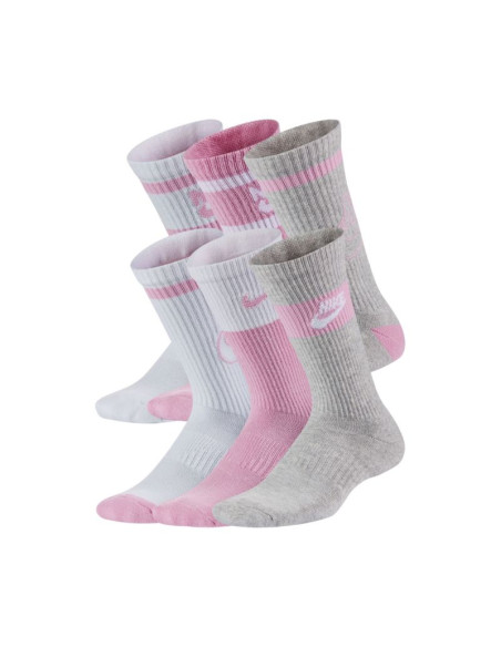 Skarpety nike everyday cush crew youth białe, różowe, szare ck7302 905