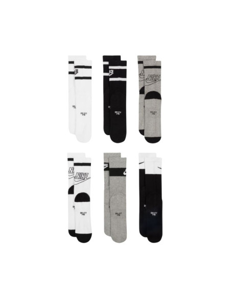 Skarpety nike everyday cush crew youth 6pr białe, szare, czarne ck7302 901