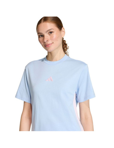 Koszulka damska adidas essentials 3-stripes cotton błękitna kb7119