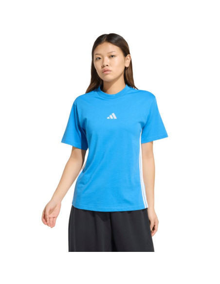 Koszulka damska adidas essentials 3-stripes cotton jasnoniebieska kc5197