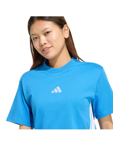 Koszulka damska adidas essentials 3-stripes cotton jasnoniebieska kc5197