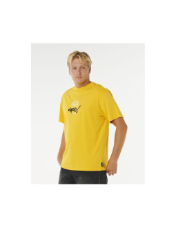 Koszulka męska rip curl inner visions rotten sun tee żółta 2