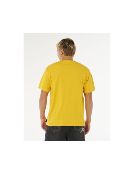 Koszulka męska rip curl inner visions rotten sun tee żółta