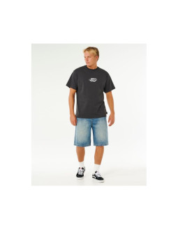 Koszulka męska rip curl medina inner vision spray tee czarna 2