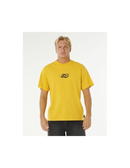 Koszulka męska rip curl medina inner vision spray tee żółta