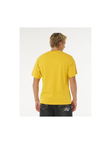 Koszulka męska rip curl medina inner vision spray tee żółta