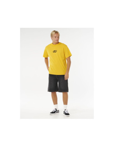 Koszulka męska rip curl medina inner vision spray tee żółta