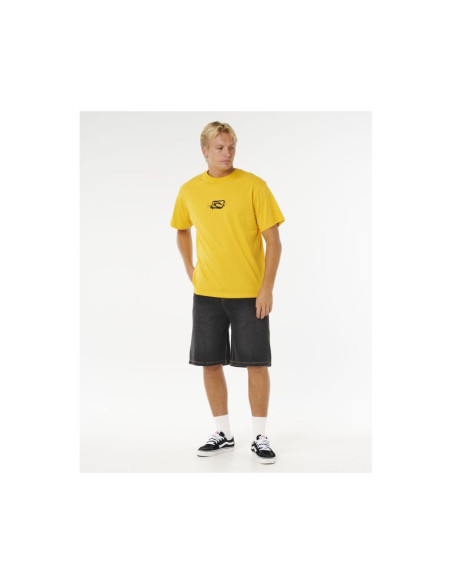 Koszulka męska rip curl medina inner vision spray tee żółta