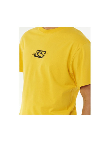 Koszulka męska rip curl medina inner vision spray tee żółta
