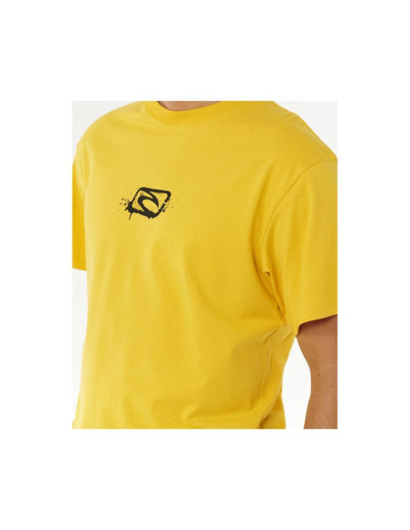Koszulka męska rip curl medina inner vision spray tee żółta
