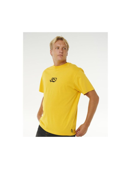 Koszulka męska rip curl medina inner vision spray tee żółta
