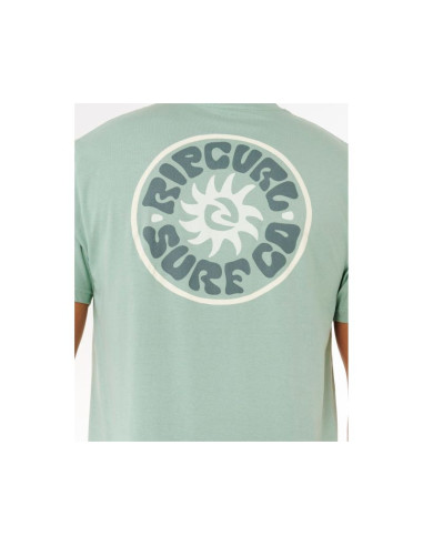 Koszulka męska rip curl pacific rinse circle tee zielona
