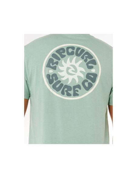 Koszulka męska rip curl pacific rinse circle tee zielona