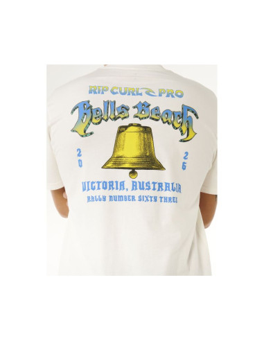Koszulka męska rip curl bells pro 26 bell logo tee biała