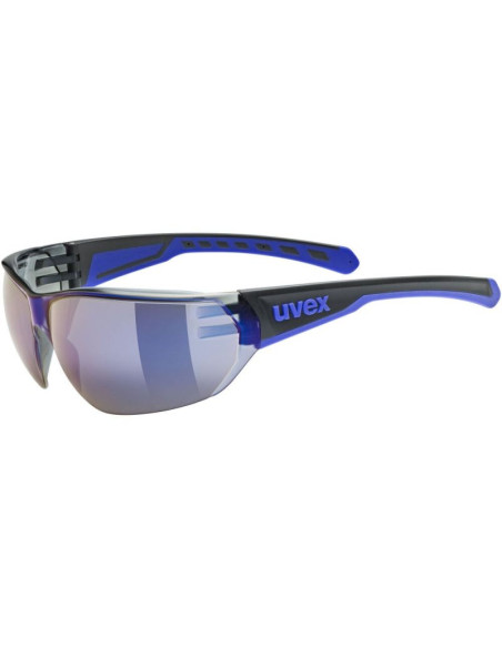 Okulary rowerowe uvex equate, black/blue matt/mirror blue