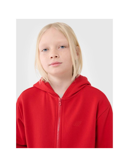 Chłopięca bluza dresowa z kapturem rozpinana 4f 4fjwss25tswsm1851-62s