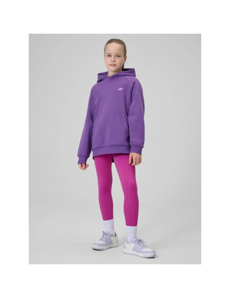 Bluza dresowa loose z kapturem dziewczęca 4f 4fjrss26tswsf3040-50s