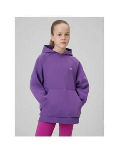 Bluza dresowa loose z kapturem dziewczęca 4f 4fjrss26tswsf3040-50s
