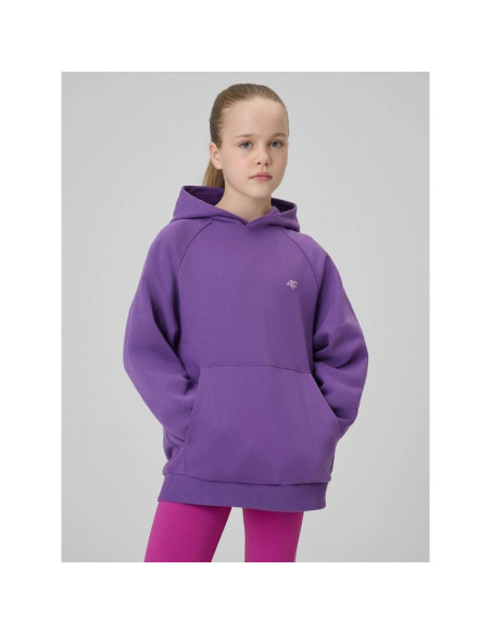 Bluza dresowa loose z kapturem dziewczęca 4f 4fjrss26tswsf3040-50s