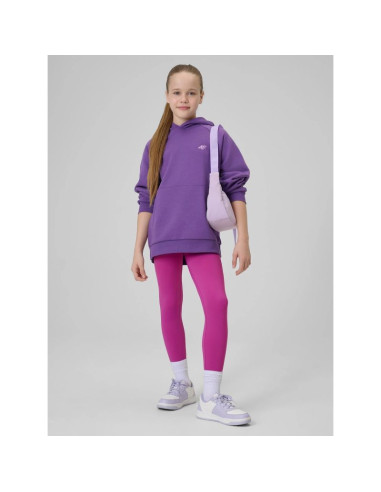 Bluza dresowa loose z kapturem dziewczęca 4f 4fjrss26tswsf3040-50s