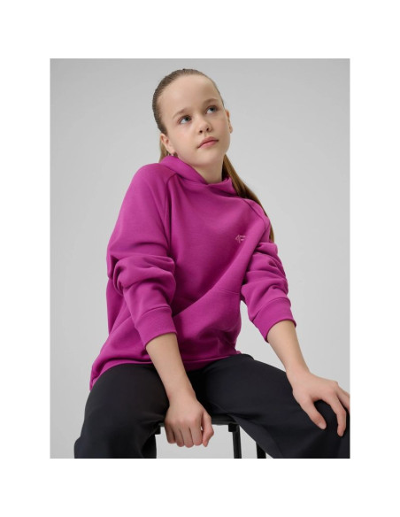 Bluza dresowa loose z kapturem dziewczęca 4f 4fjrss26tswsf3040-53s