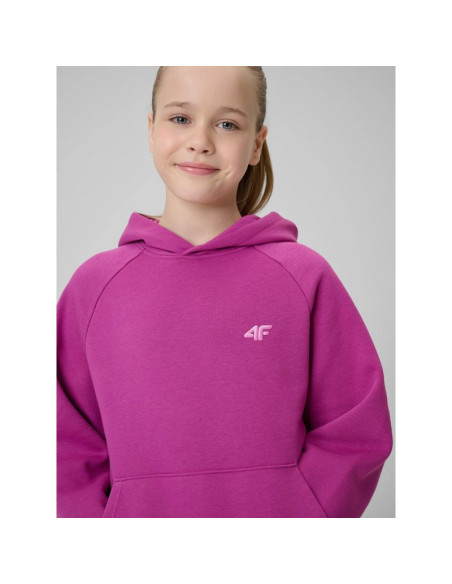 Bluza dresowa loose z kapturem dziewczęca 4f 4fjrss26tswsf3040-53s